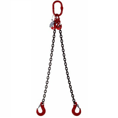 2 Leg 2.12 tonne 7mm Lifting Chain Sling with choice of length and hooks