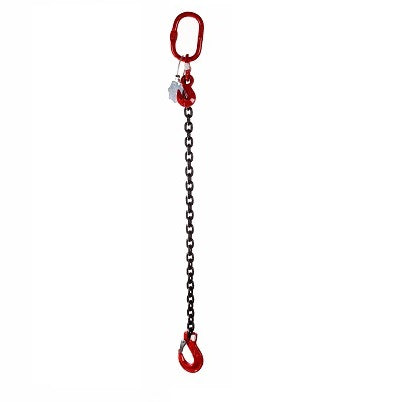 1 Leg 1.5 tonne 7mm Lifting Chain Sling with choice of length and hooks