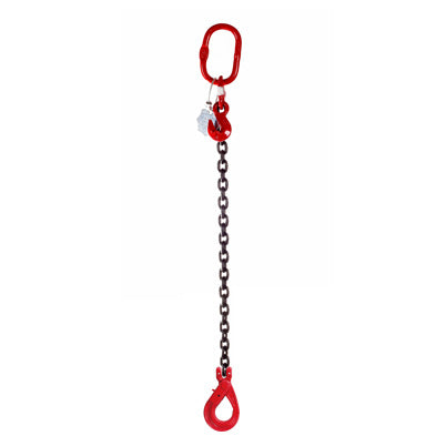 1 Leg 1.5 tonne 7mm Lifting Chain Sling with choice of length and hooks