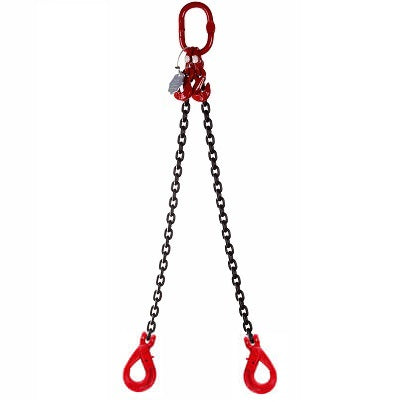 2 Leg 4.25 tonne 10mm Lifting Chain Sling with choice of length and hooks