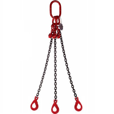 3 Leg 11.2 tonne 13mm Lifting Chain Sling with choice of length and hooks