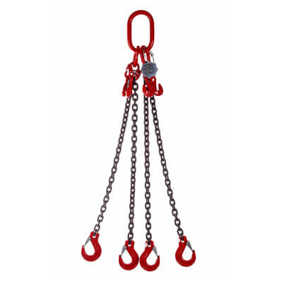 4 Leg 17.0tonne 16mm Lifting Chain Sling with choice of length and hooks