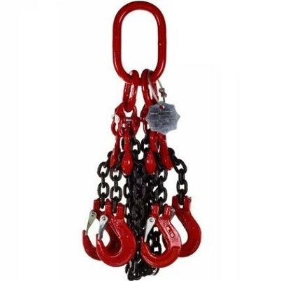 4 Leg 6.7 tonne 10mm Lifting Chain Sling with choice of length and hooks